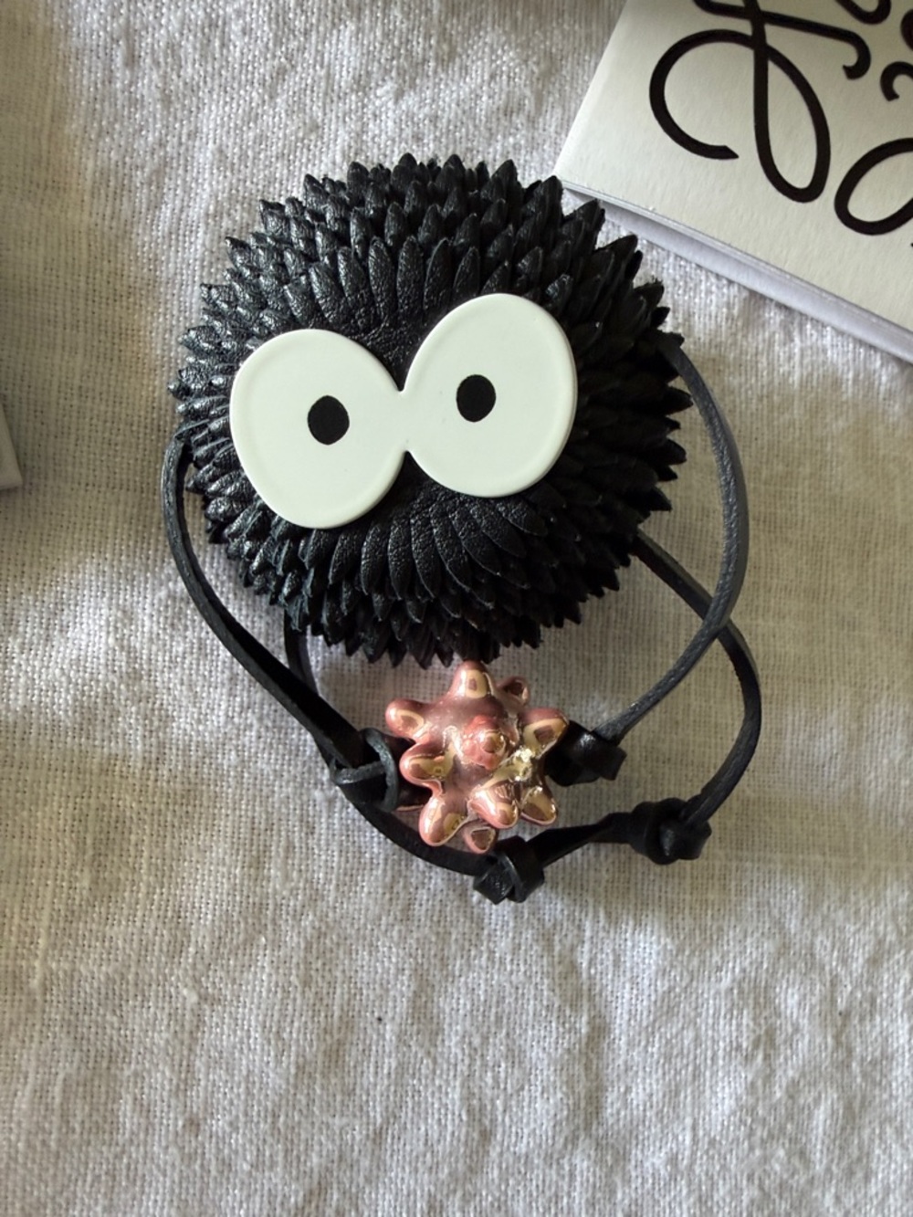 LOEWE Spirited Away Black Soot Sprite Hair Bag Charm with Rose-Gold Star - Picture 5 of 8